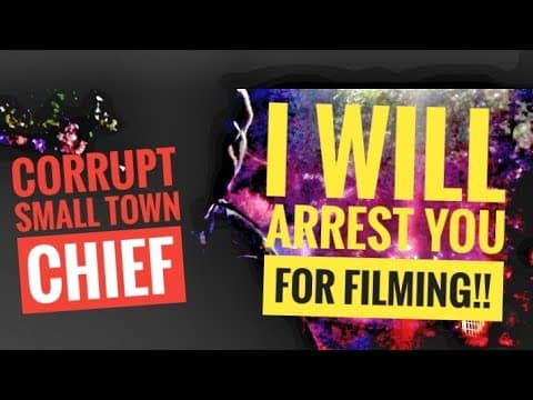CORRUPT CHIEF Threatens Arrest!! No Filming allowed! Constitutional Rights Violated..